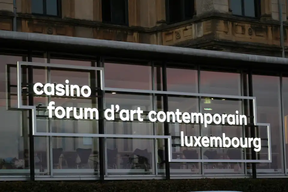 Illuminated sign of Casino Luxembourg - Forum d'art contemporain