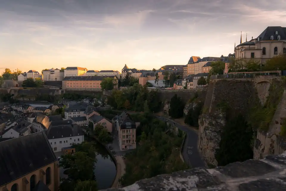 View from the Corniche over the Grund at sunset