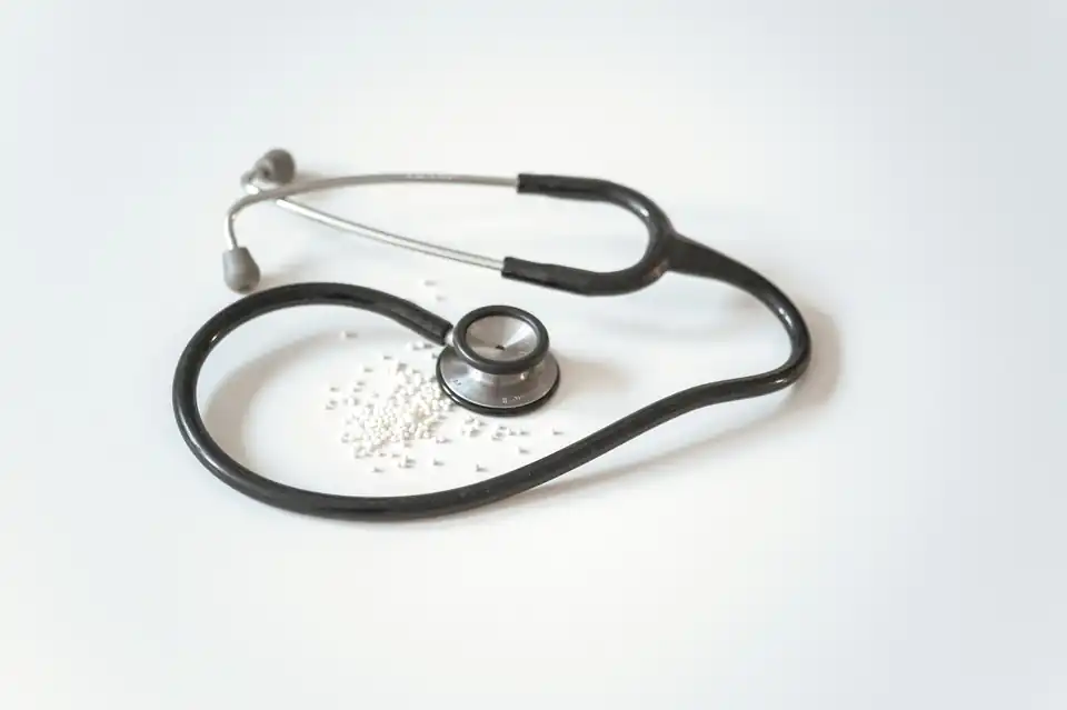 Stethoscope on a white surface